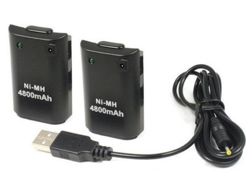 2 x acumulator 4800 mah pentru Controller Xbox 360 - Negru - 60204