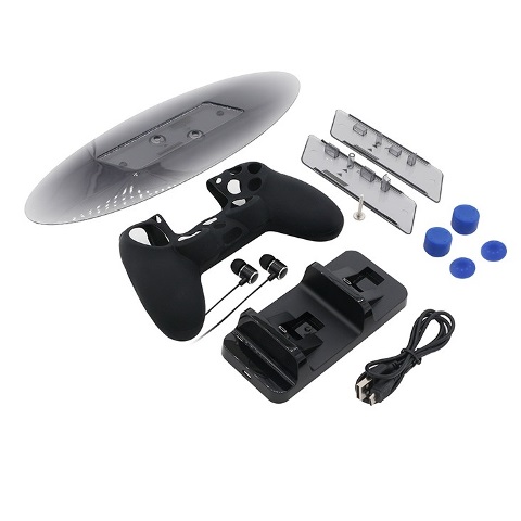 Super Gamer Kit - PS4 Fat / Slim / Pro - Stand Dual, vertical, thumbgrips, casti