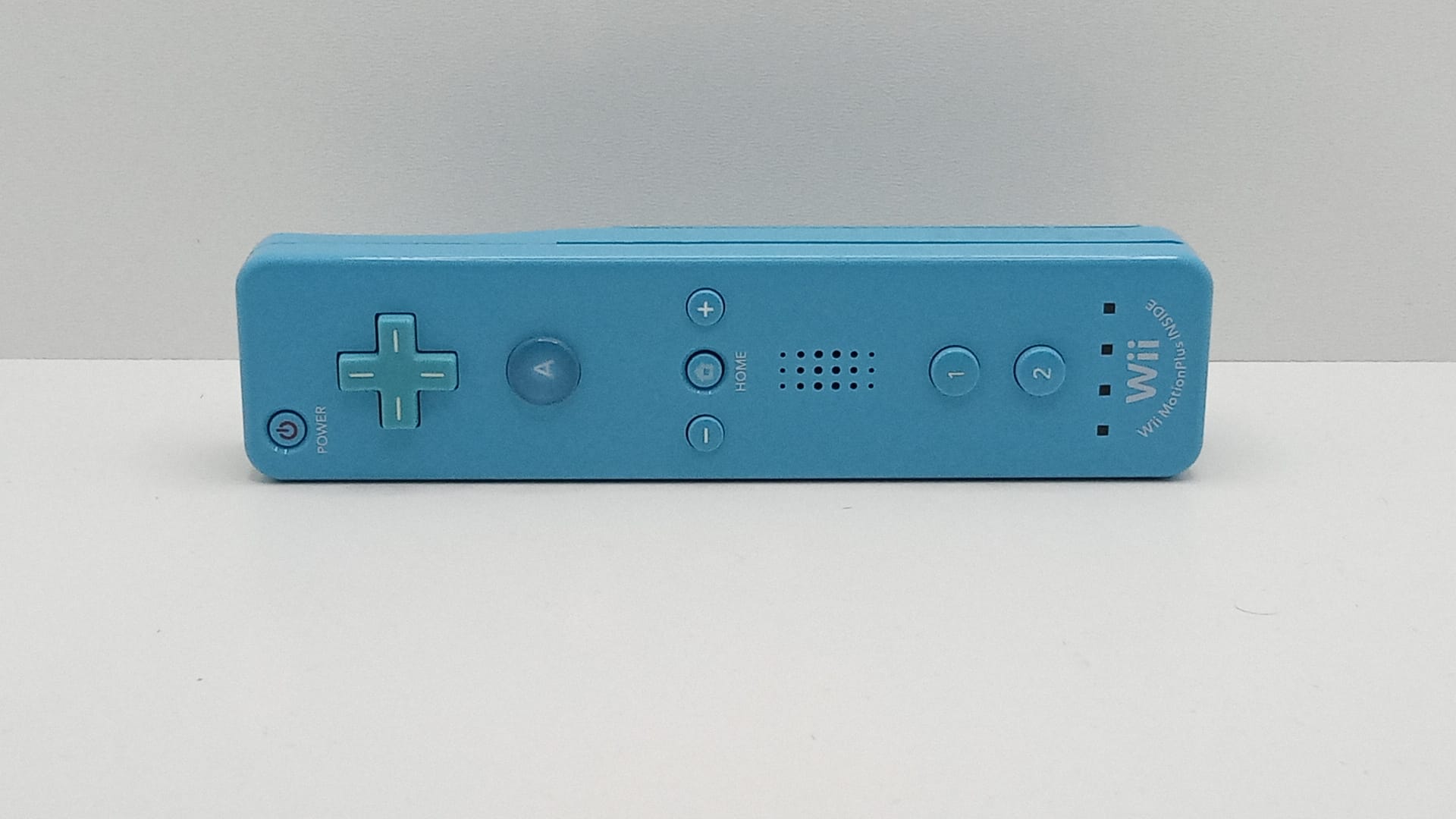 Nintendo Wii Remote - motion plus - niebieski - Oryginalne Nintendo - wyczyszczony i odnowiony