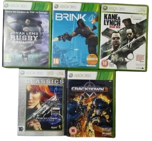 Joc XBOX 360 Crackdown 2 + Perfect Dark Zero + Brink + Kane Lynch Dead MEn + Rugby