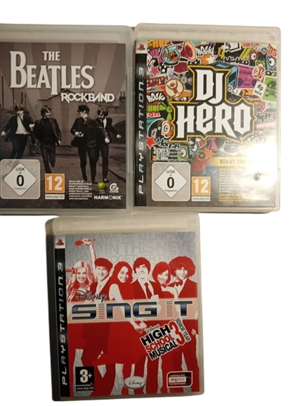 Joc PS3 Beatles Rockband + Dj Hero + Disney Sing It High School Musical