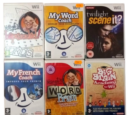 Joc Nintendo Wii Big Brain Academy + Margot Word + My French Coach + Twilight Scene it + My word Coach + bepuzzled