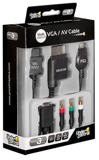 Cablu VGA + AV pentru XBOX 360 / PlayStation PS1, PS2, PS3 / Nintendo Wii, Wii U	 - EAN 3700372704526