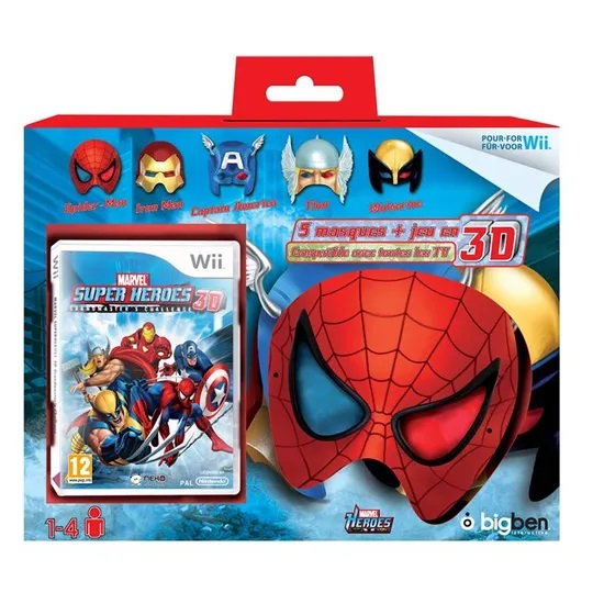 Joc Nintendo Wii Marvel Superheroes 3D + Set 5 masti - EAN 3499550286052
